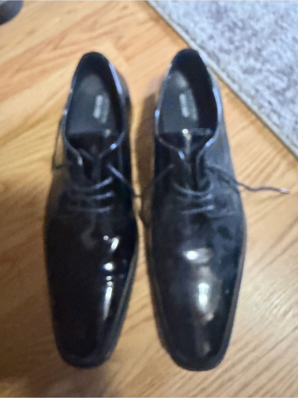 Nordstrom Glossy Black Lace-Up Oxfords